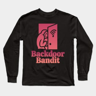 Backdoor Bandit: A Hacker/Red Team Design (Red w/ Text) Long Sleeve T-Shirt